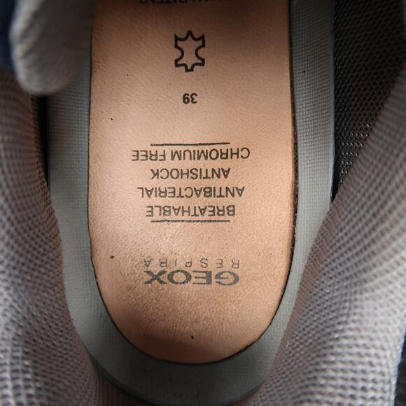 Geox Shoes Big Kids 6 Buller Sneakers Leather Double Strap Casual Athletic Blue - Picture 8 of 14